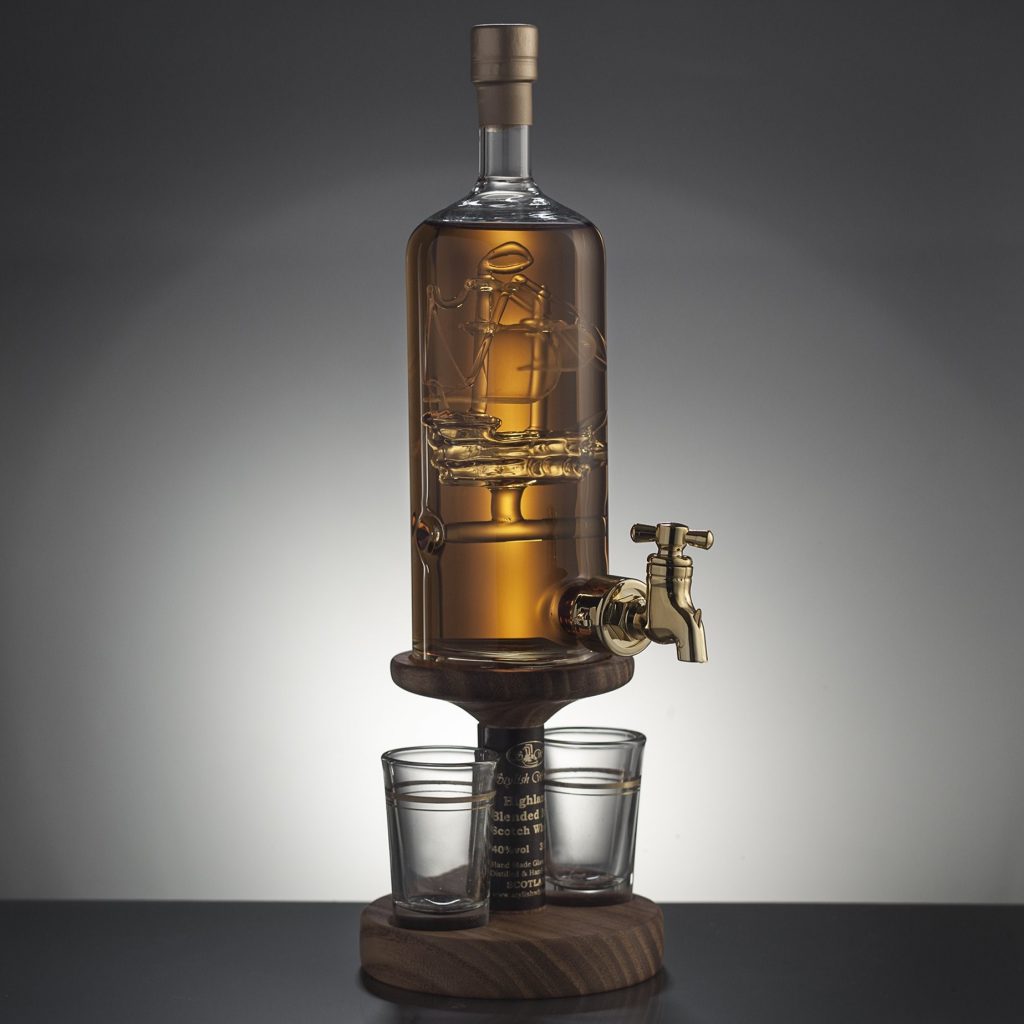 Ship in Bottle With Tap & 2 Glasses, whisky Gift Set Oakham Wines Online